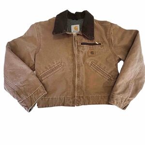 Carhartt Detroit Jacket Sherpa Lined Youth Kids Medium 8 YYJ97 Brown Barn Coat